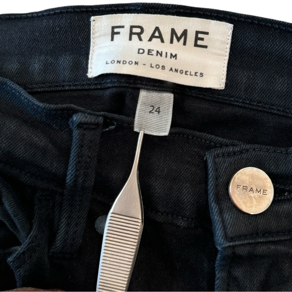 Frame Le Color Ripped Black Skinny‎ Jean | 24 - Picture 4 of 12